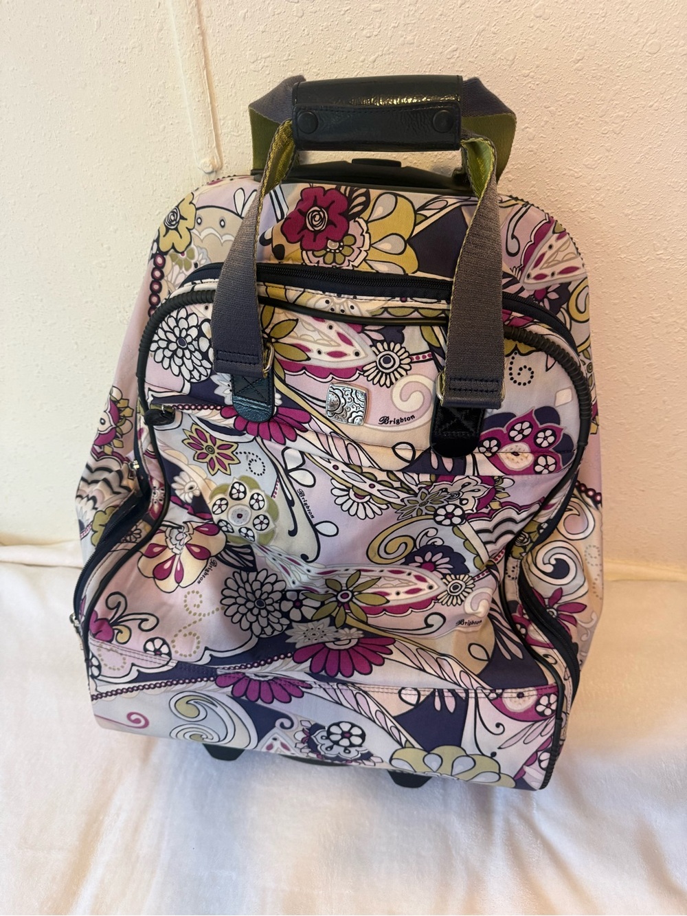 Brighton Pink Multi Floral Rolling Travel Bag - Picture 2 of 7